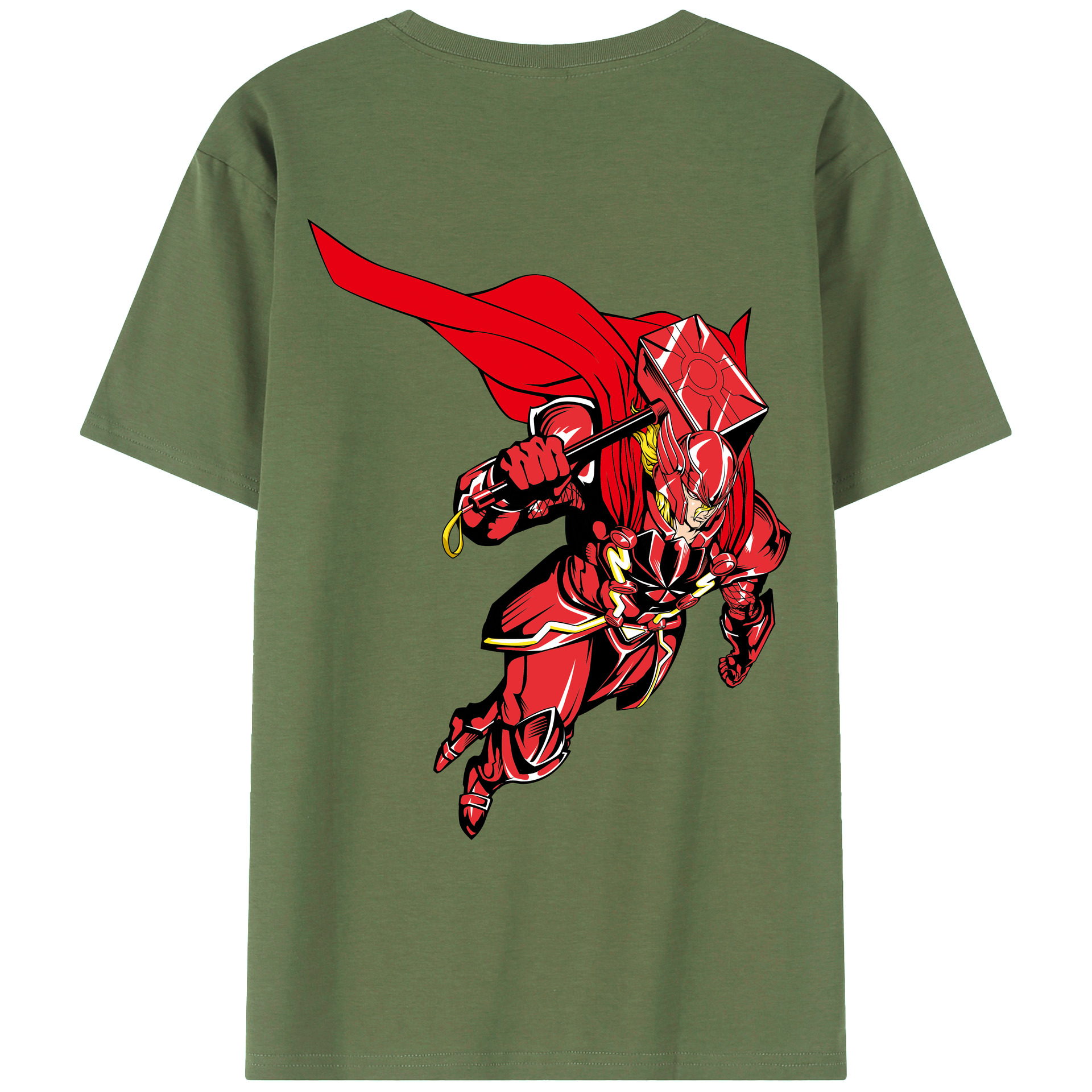 （画像用） アベンジャーズ The Avengers 綿100％ メンズ半袖Tシャツ（バックプリント） 通気性